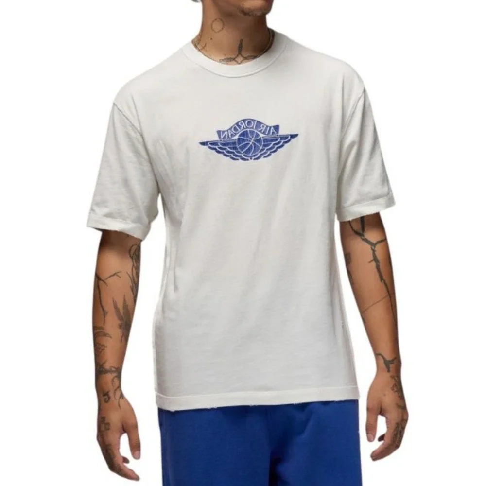 New JORDAN RARE AIR Sz Small T-SHIRT Men – Sail/Deep Royal IB3130-133